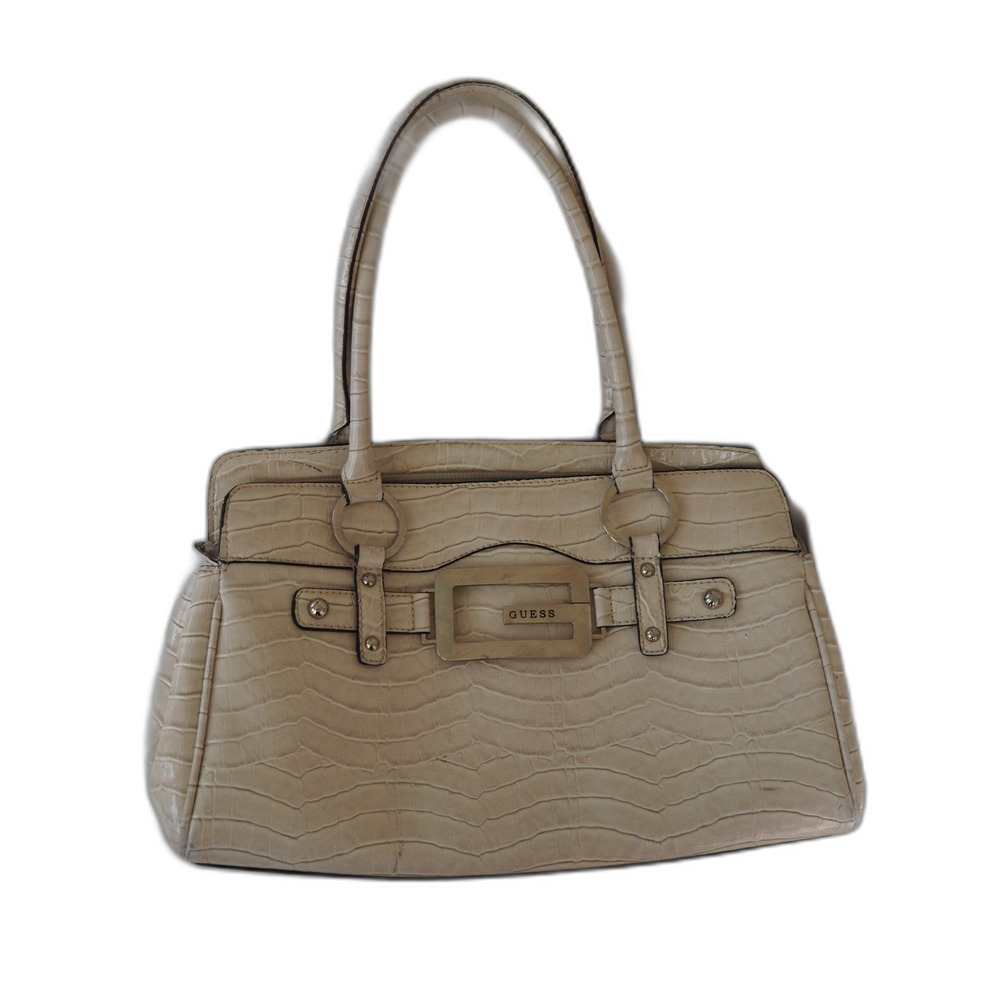 Vintage Y2K Guess Croc Embossed Shoulder Bag – Silver Hardware